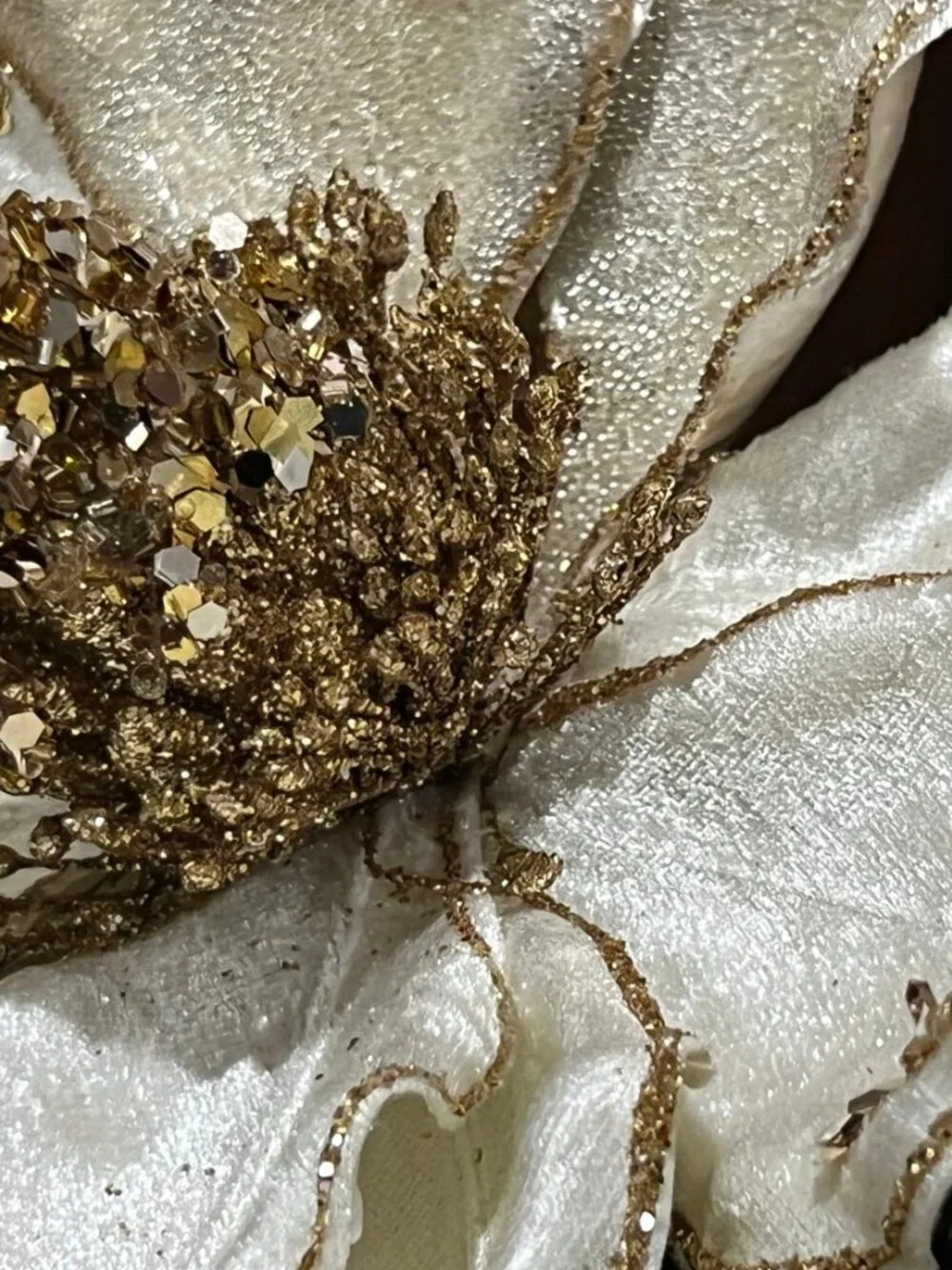 Jeweled Magnolia Stem, Christmas Decor, Tree Decoration, Wreath Attachment